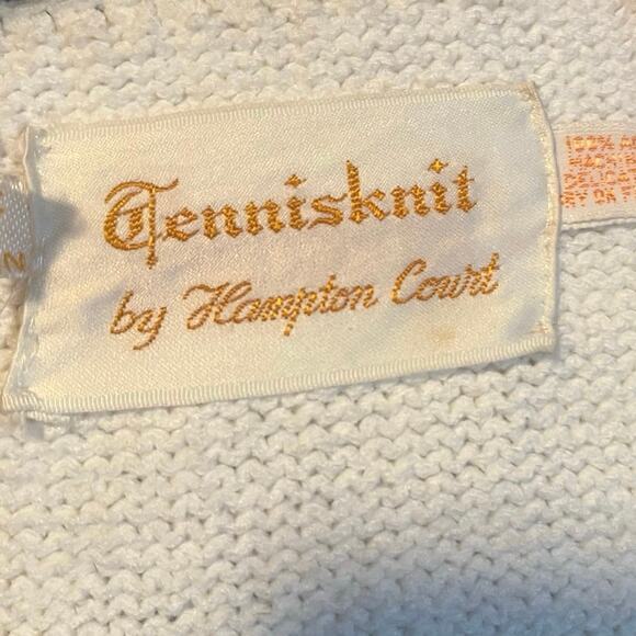 Vintage 70s Hampton Court White Red Cherry Micro Mini Tennis Knit Dress Small - Picture 4 of 6